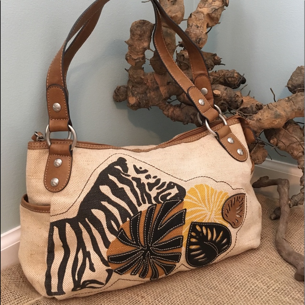 Relic Brand Canvas Palm Leaf Handbag